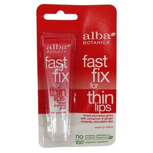 Alba Botanica Fast Fix Thin Lips Tinted Plumping Gloss .25oz 724742007973 NEW